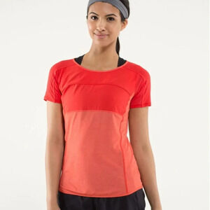 LULULEMON Run: Fast Track Short  Sleeve Love Red Size 0-2